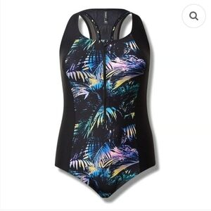 Torrid Black and Multicolor One Piece Swimsuit. Size 00